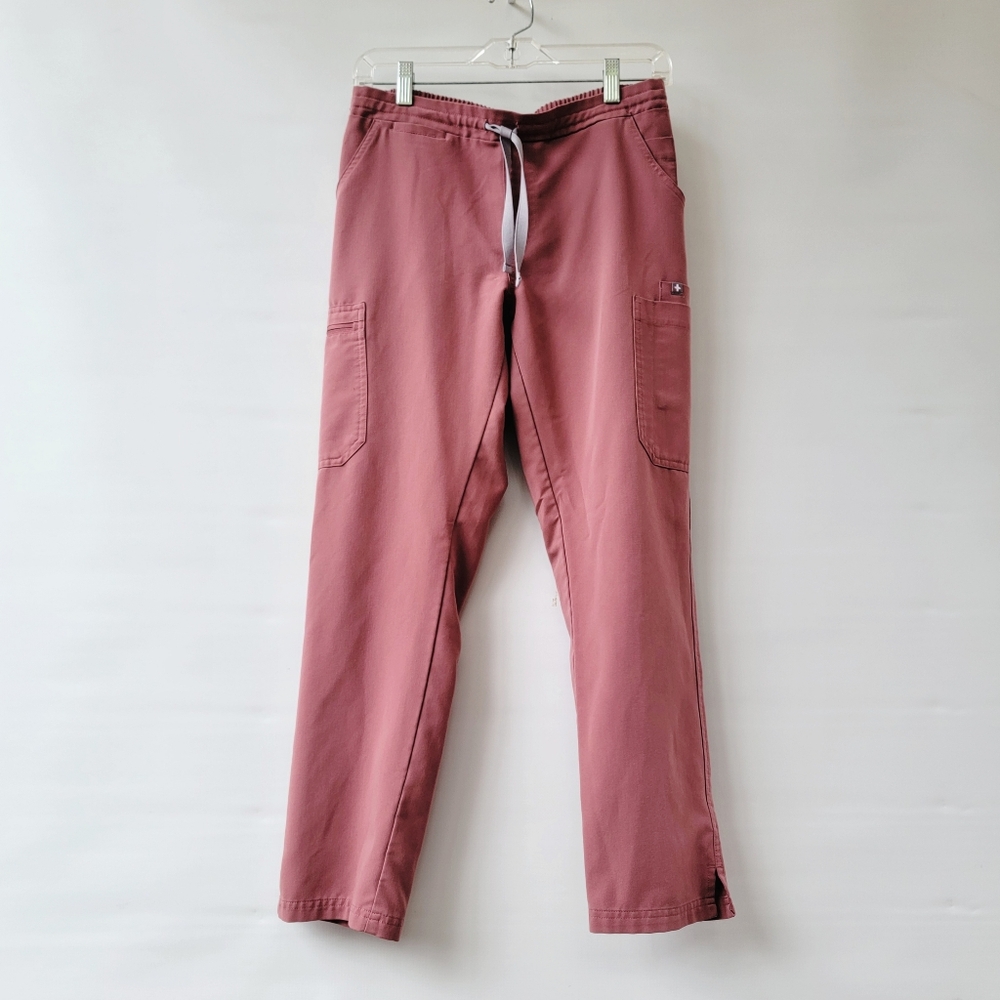 Figs Straight Leg Scrub Pants in Dusty Rose